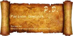 Parison Dominik névjegykártya